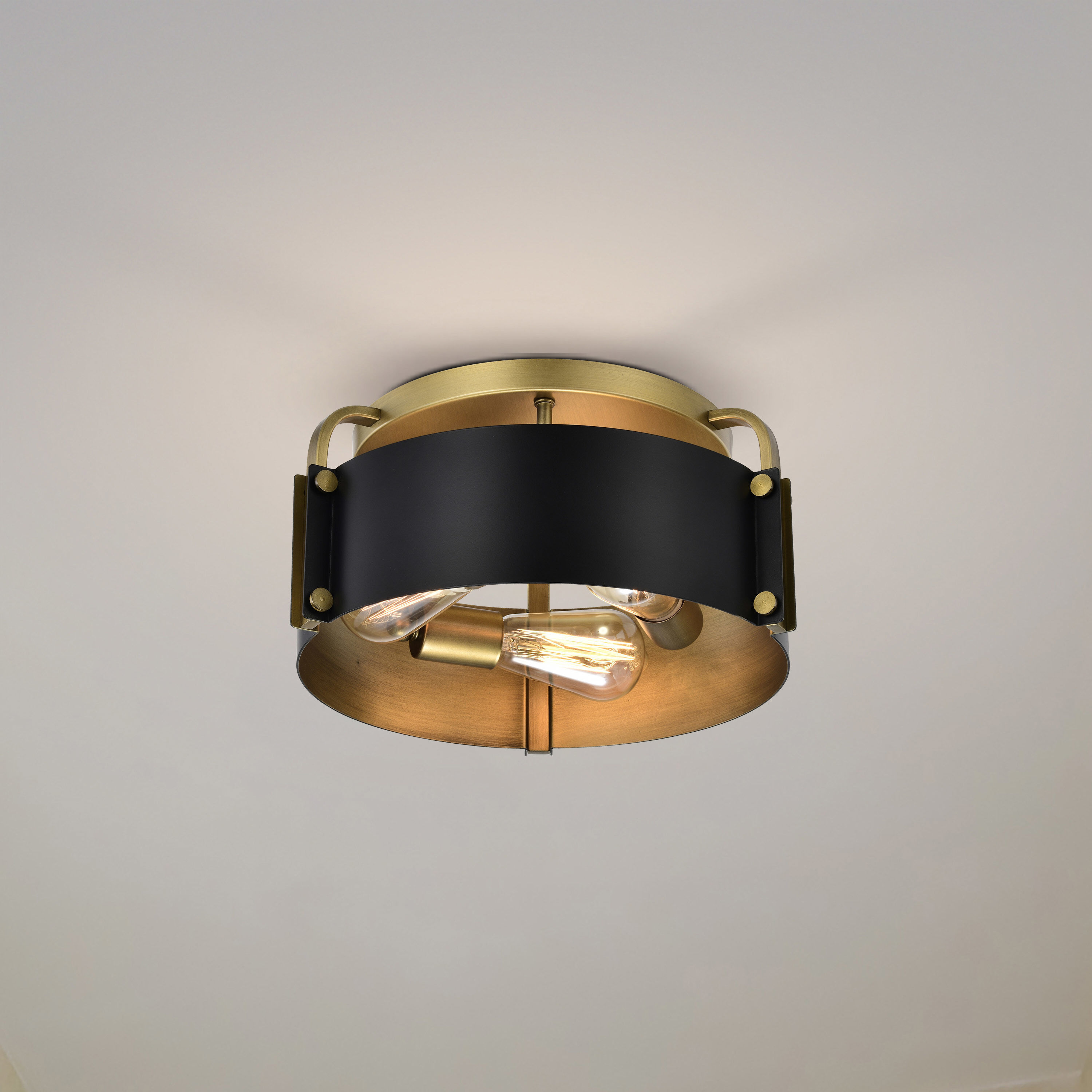 Altos 3 Light 14 inch Matte Black Semi Flush Mount Ceiling Light