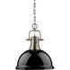 Yep Duncan 1 Light 14 inch Aged Brass Pendant Ceiling Light in Black