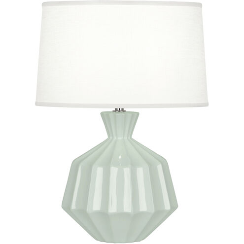 Orion 18 inch 60 watt Celadon Accent Lamp Portable Light, Polished Nickel Accents