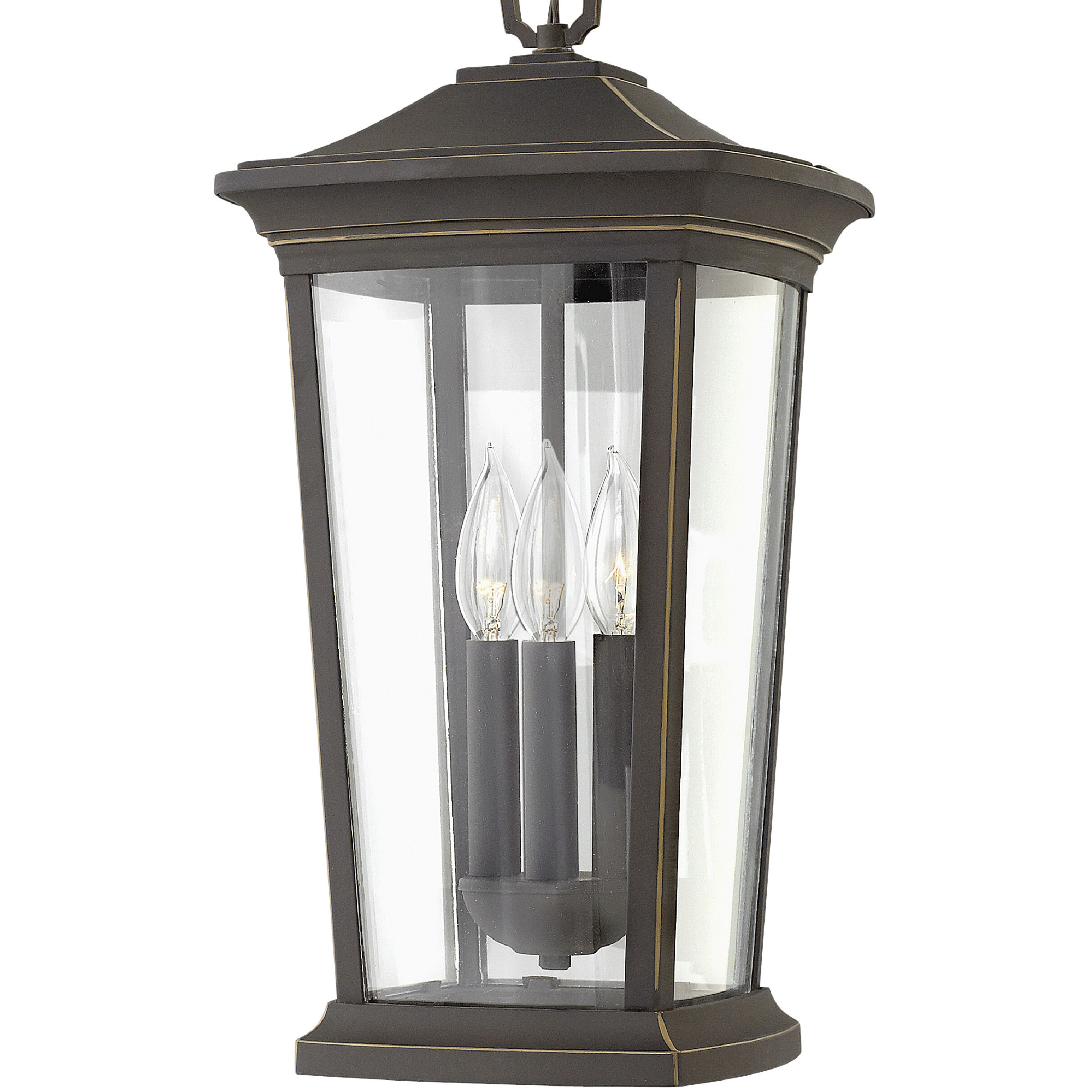 Bromley 3 Light 10 inch Oil Rubbed Bronze Outdoor Hanging Lantern in Non-LED
