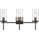 Oakland 3 Light 23 inch Black Vanity Light Wall Light
