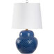 Chelsea House 22 inch 100.00 watt Blue Glaze Table Lamp Portable Light