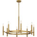 Padgett 8 Light 32 inch Warm Brass Chandelier Ceiling Light