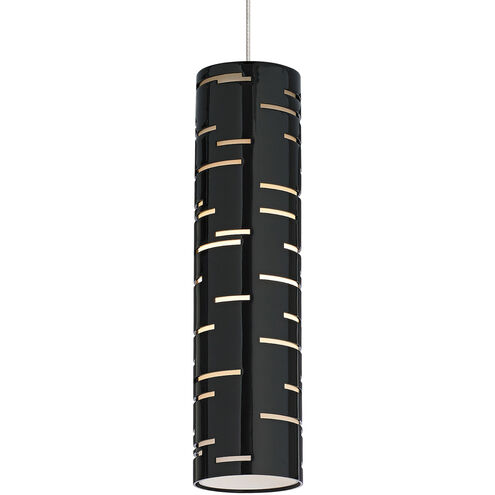 Sean Lavin Revel 1 Light 12 Satin Nickel Low-Voltage Pendant Ceiling Light in Gloss Black, FreeJack, LED 90 CRI 3000K