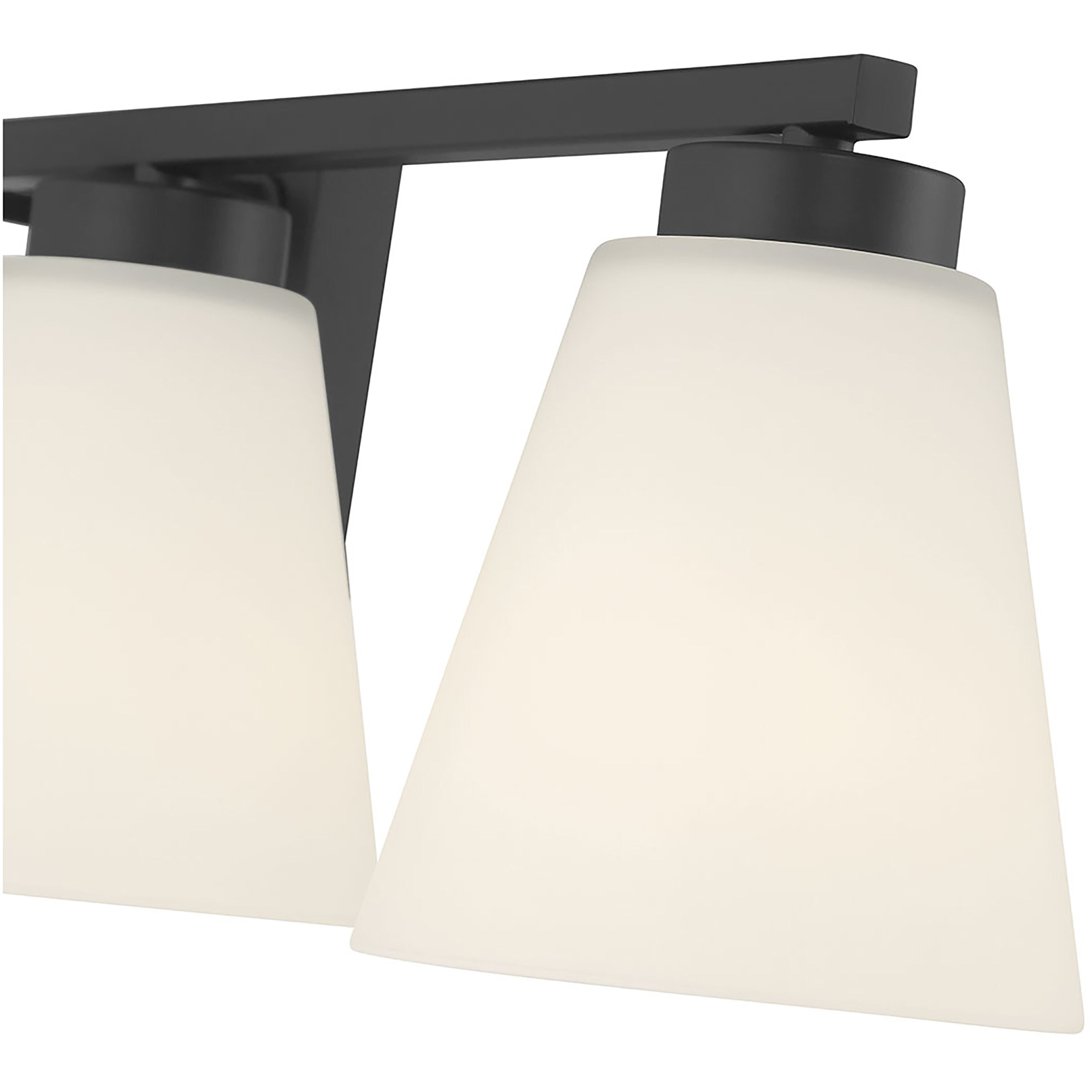 Strayhan 4 Light 31 inch Matte Black Bathroom Vanity Light Wall Light