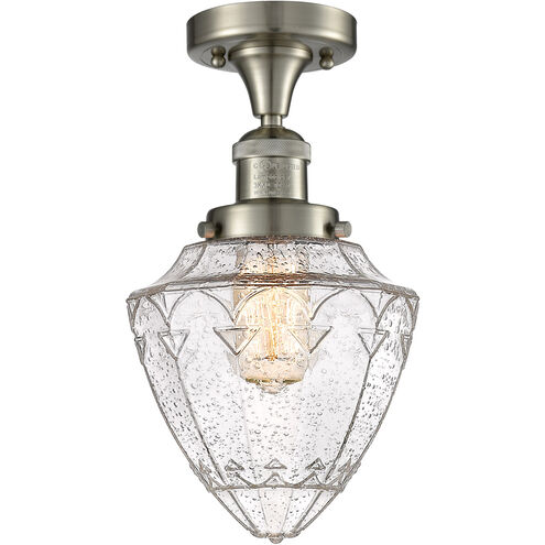 Franklin Restoration Bullet 1 Light 7 inch Brushed Satin Nickel Semi-Flush Mount Ceiling Light