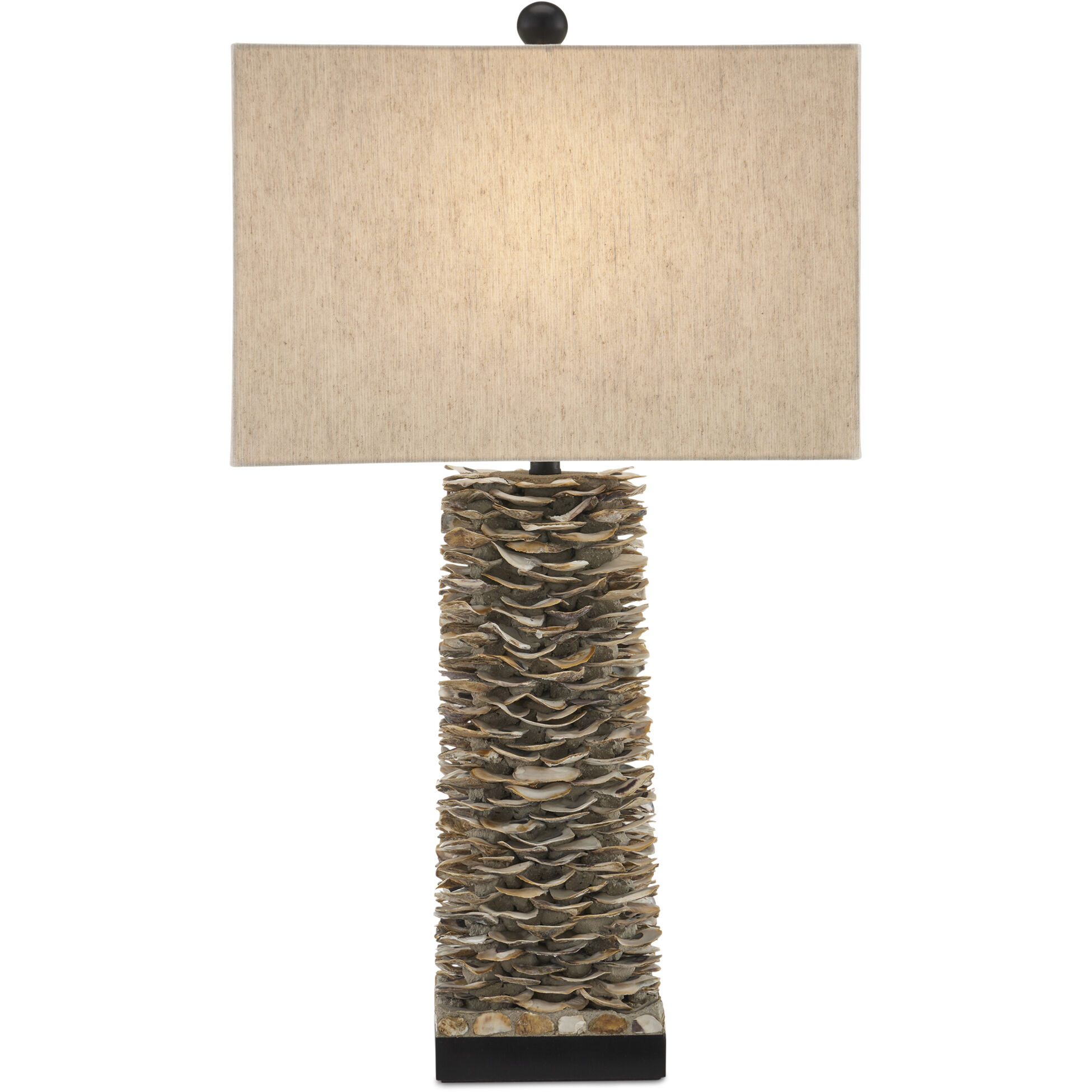 Villamare 30 inch 150 watt Natural/Satin Black Table Lamp Portable Light