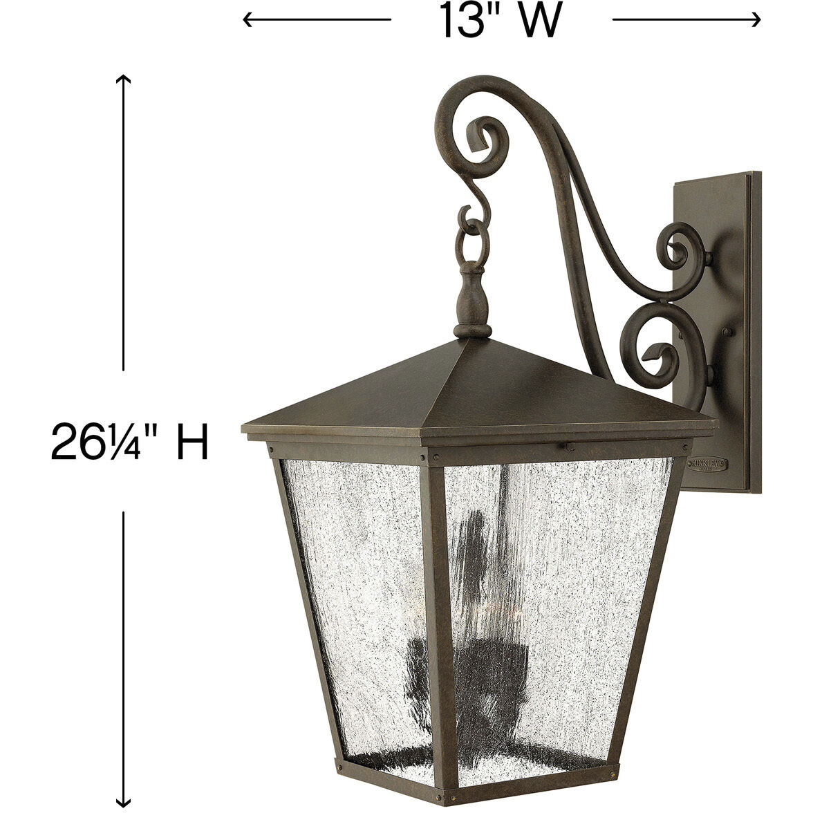 Heritage Trellis Outdoor Wall Mount Lantern in Regency Bronze, Non-LED, Extra Large