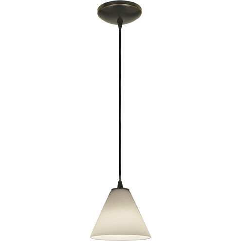 Martini 1 Light 7.25 inch Oil Rubbed Bronze Pendant Ceiling Light in White