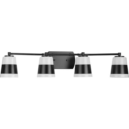 Haven 4 Light 34 inch Matte Black Bath Light Wall Light