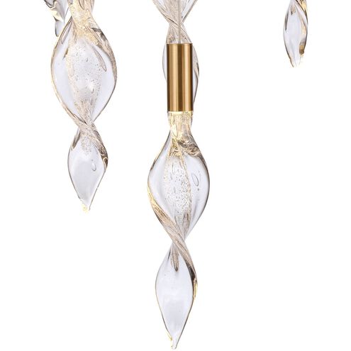 Aurora LED 10 inch Natural Brass Pendant Ceiling Light, Converts to Flush Mount