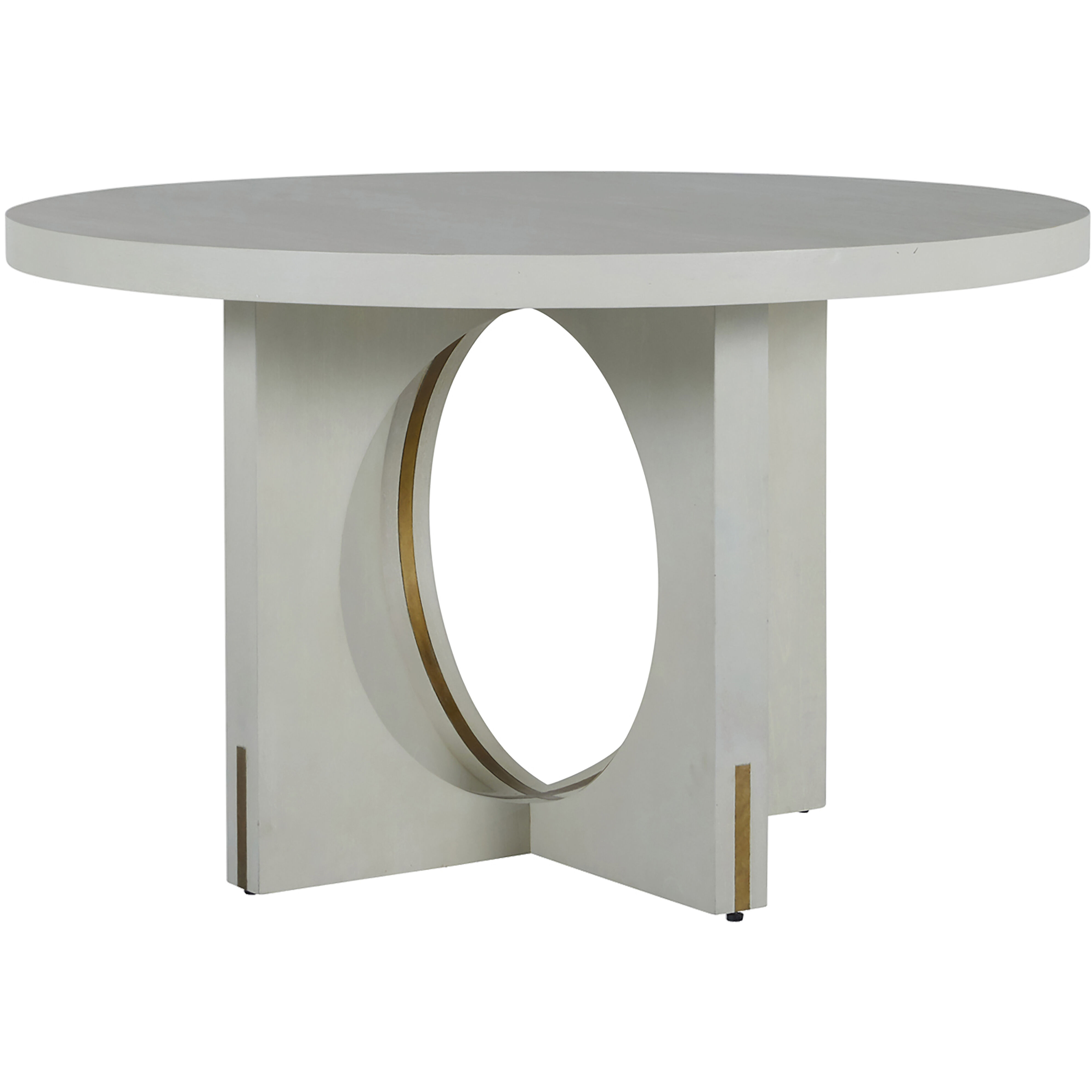 Sheila 48 X 48 inch Cerused White and Stained Gold Dining Table