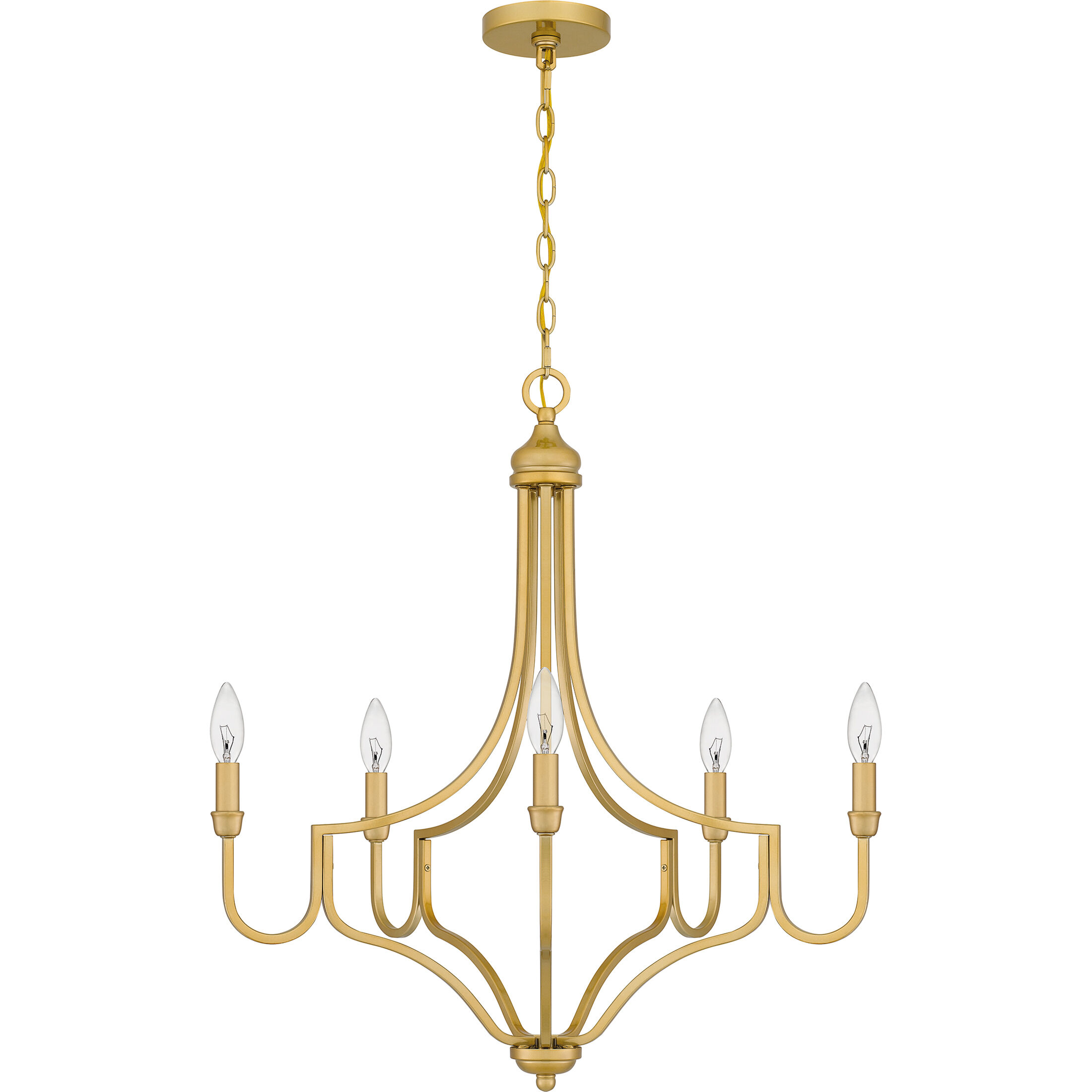 Mabel 5 Light 26 inch Light Gold Chandelier Ceiling Light