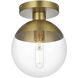 Eclipse 1 Light 8 inch Satin Gold Flush Mount Ceiling Light