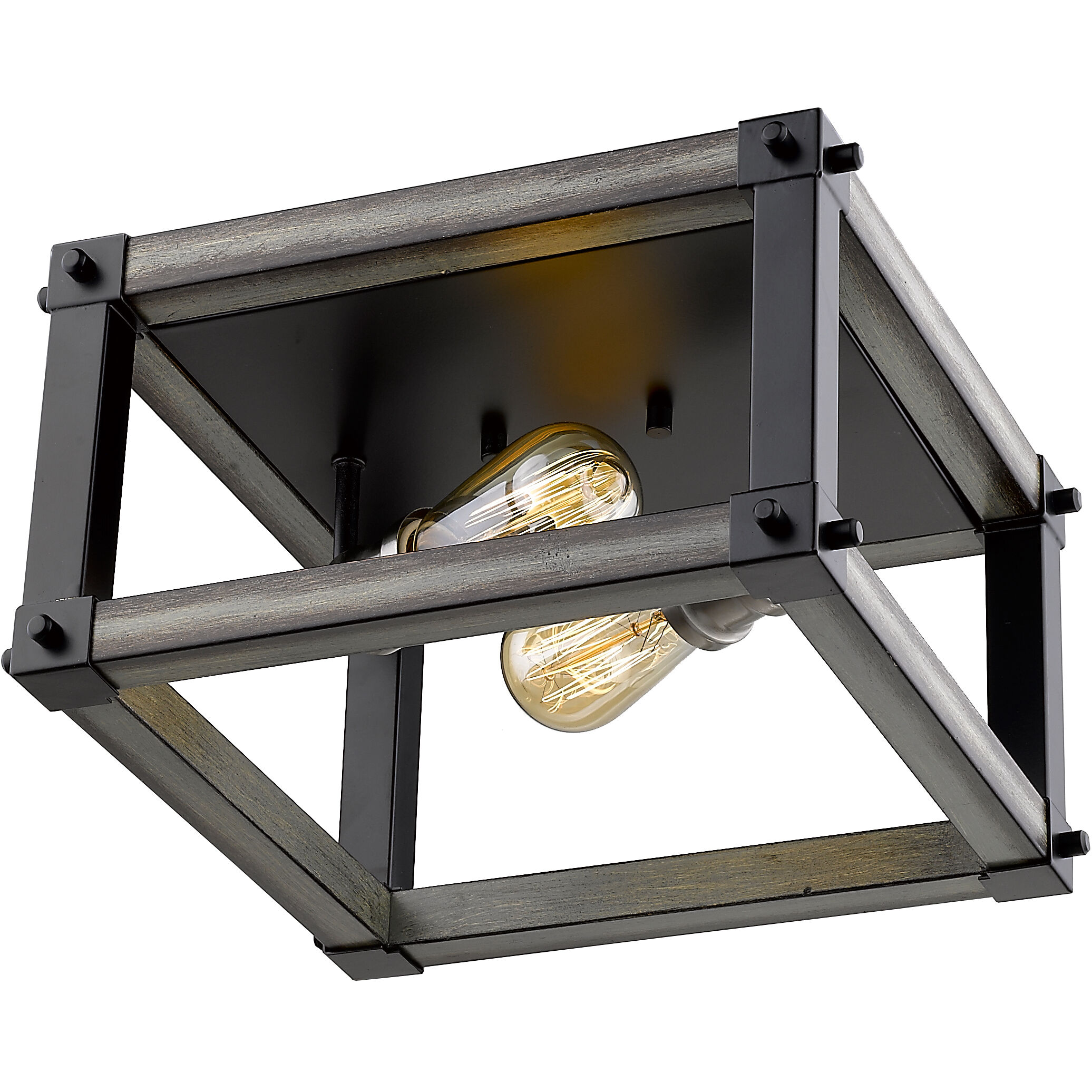 Kirkland 2 Light 12 inch Ashen Barnboard Flush Mount Ceiling Light