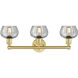 Fenton 3 Light 24.5 inch Satin Gold Bath Vanity Light Wall Light in Clear