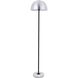 Forte 63 inch 40 watt Brushed Nickel and Black with White Marble Floor lamp Portable Light in Burnished Nickel