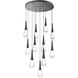 Rain Drop LED 36 inch Matte Black Chandelier Ceiling Light, Multi-Port
