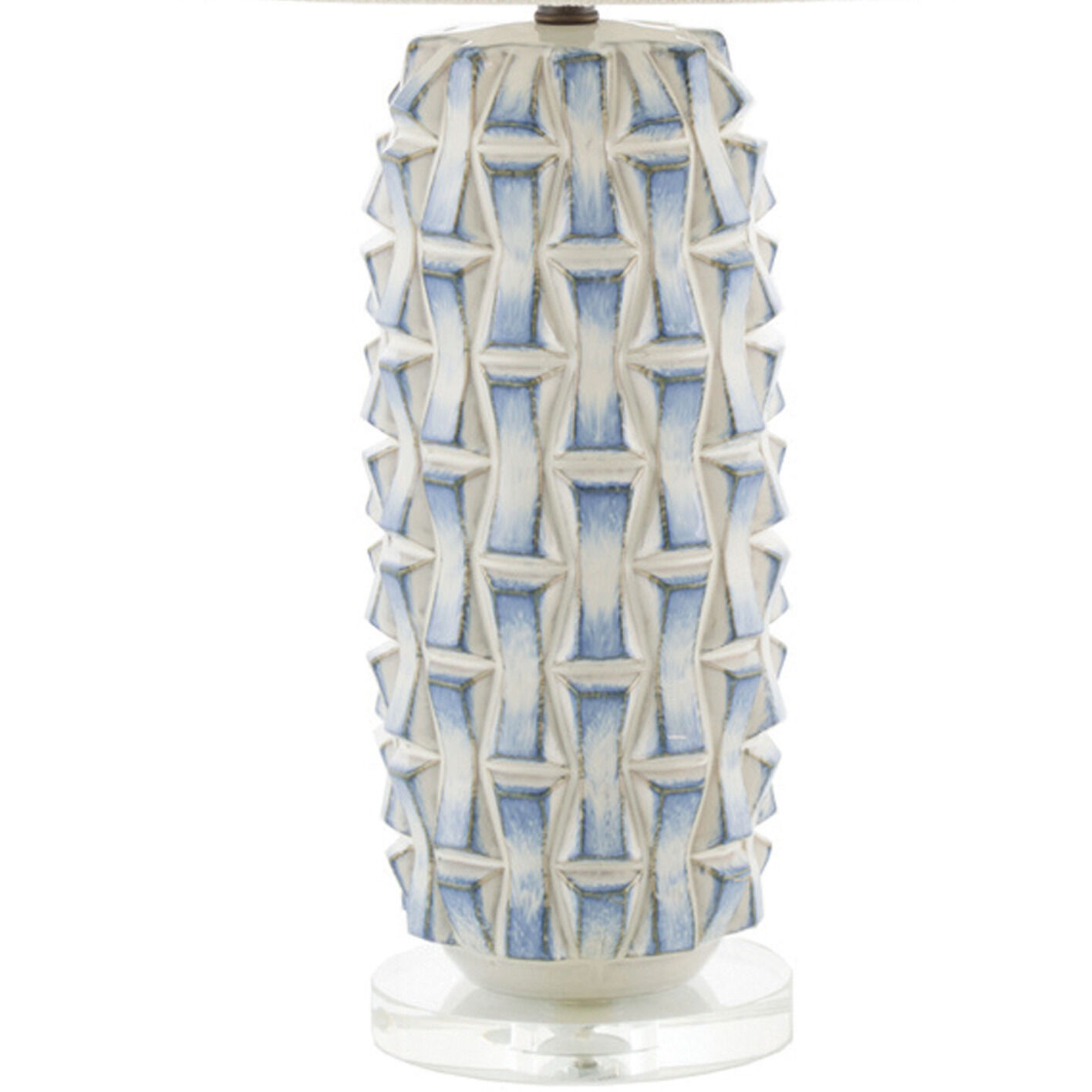 Kelly 30.5 inch Blue and White Ceramic / Burnished Bronze Table Lamp Portable Light