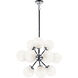 Soleil 12 Light 24.4 inch Chrome Chandelier Ceiling Light in Chrome and Opal Glass