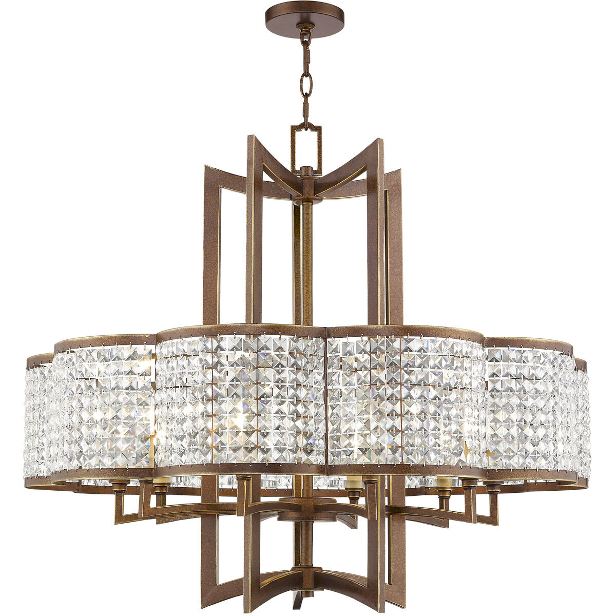 Grammercy 10 Light 34 inch Hand Painted Palacial Bronze Chandelier Ceiling Light