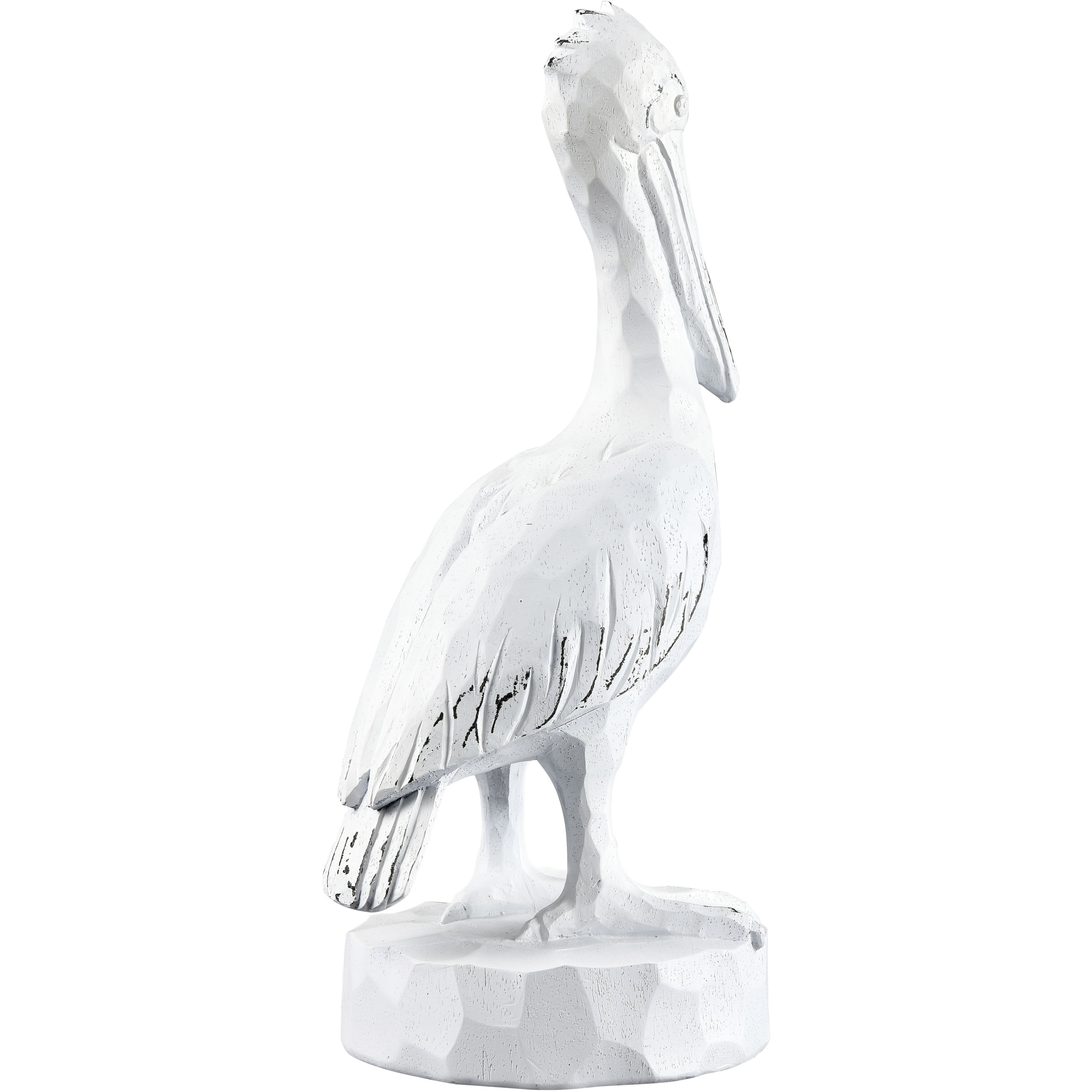 Carved Pelican Weathered White Object