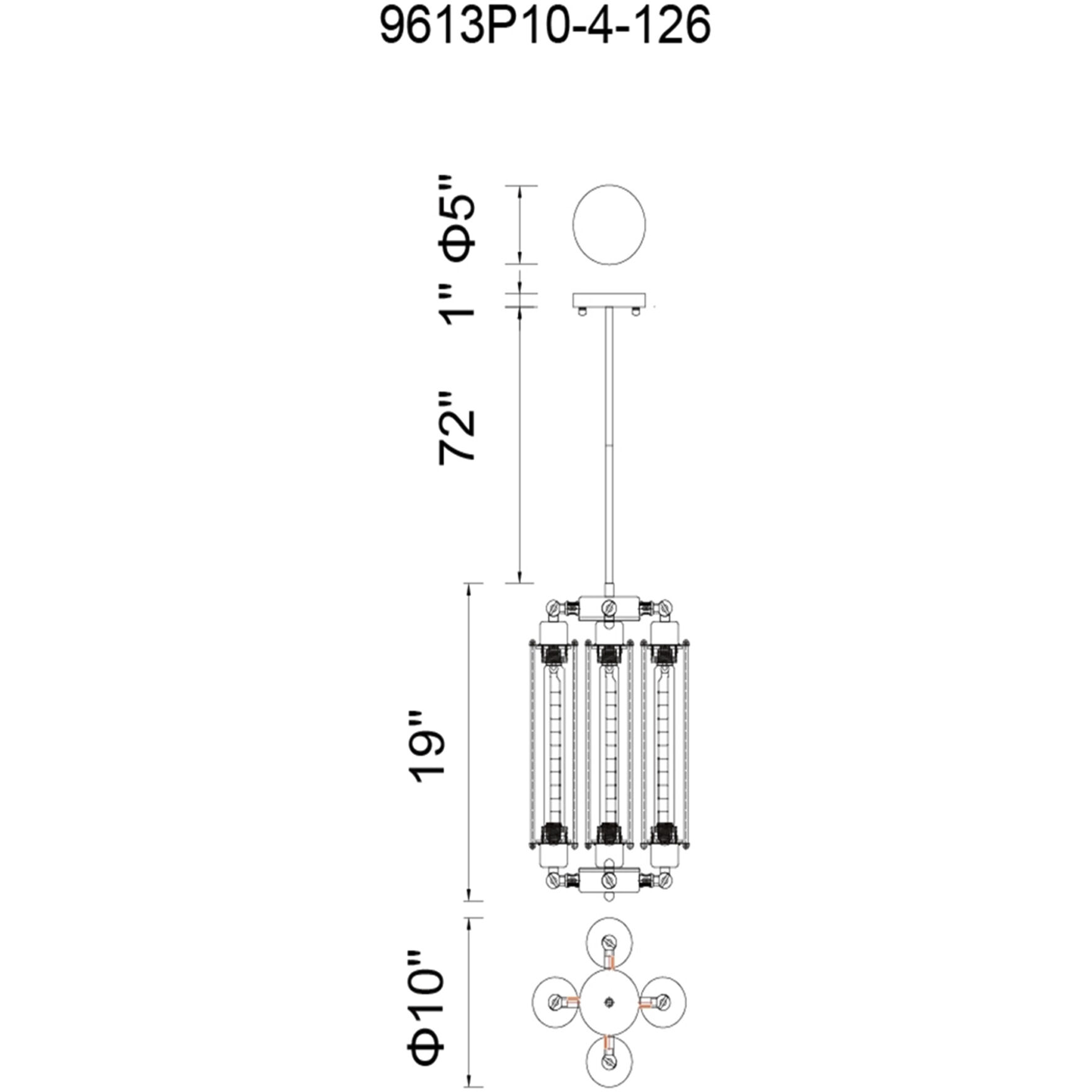 Kiera 4 Light 10 inch Chocolate Down Mini Pendant Ceiling Light