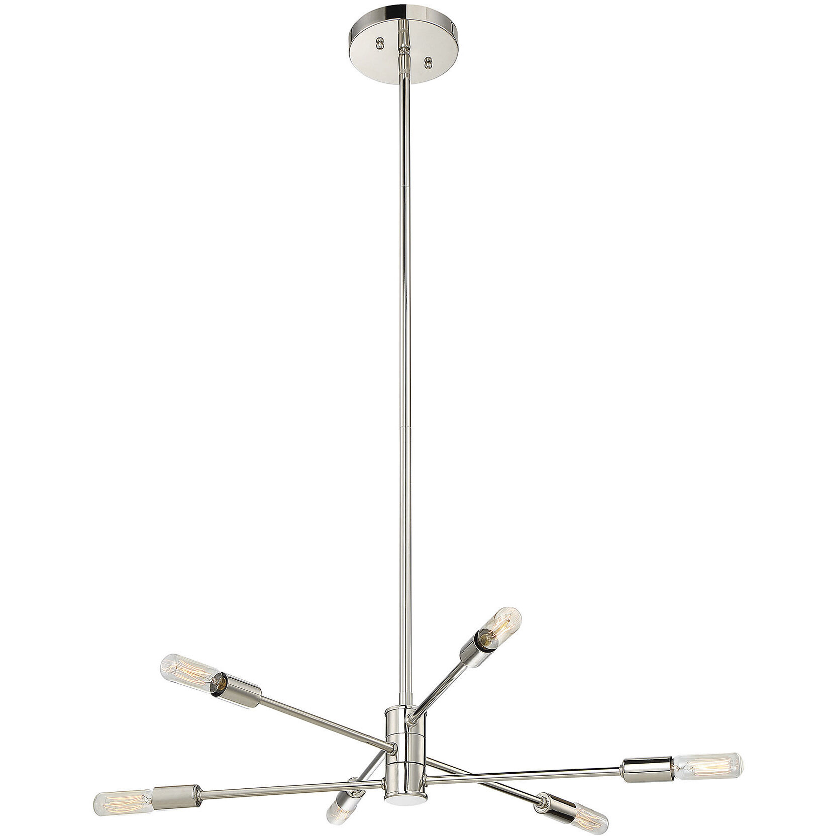 Lyrique 6 Light 21.75 inch Polished Nickel Chandelier Ceiling Light