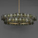 Loren 8 Light 42 inch Weathered Brass Multi-Tier Chandelier Ceiling Light in Green Vintage