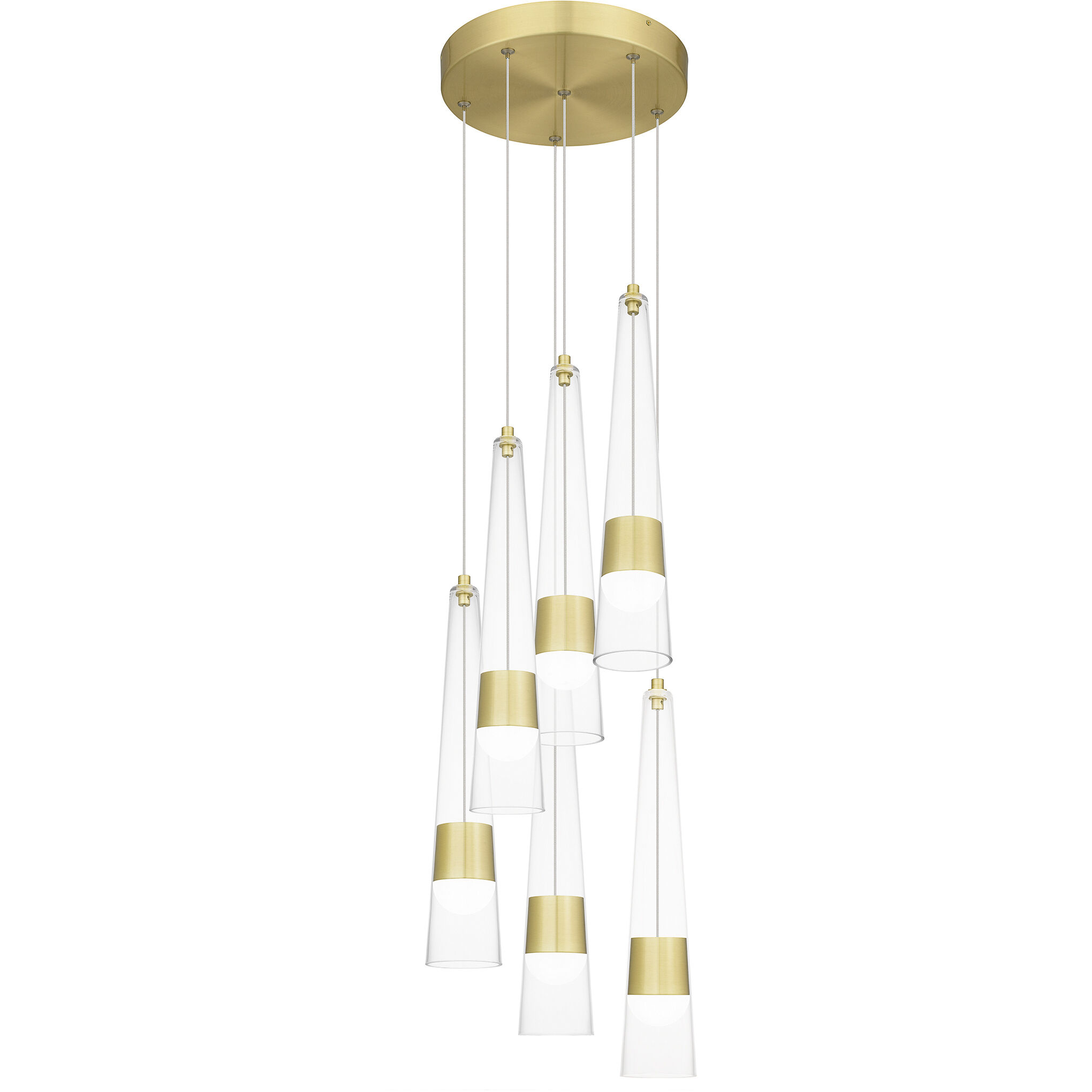 Zia 13 inch Satin Gold Pendant Ceiling Light