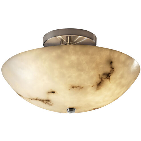 Lumenaria 2 Light 14 inch Brushed Nickel Semi-Flush Bowl Ceiling Light in Incandescent