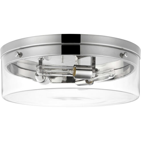 Intersection 3 Light 17 inch Polished Nickel Flush Ceiling Light