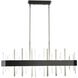 Crystal Boulevard Linear Ceiling Light in Satin Nickel and Graphite