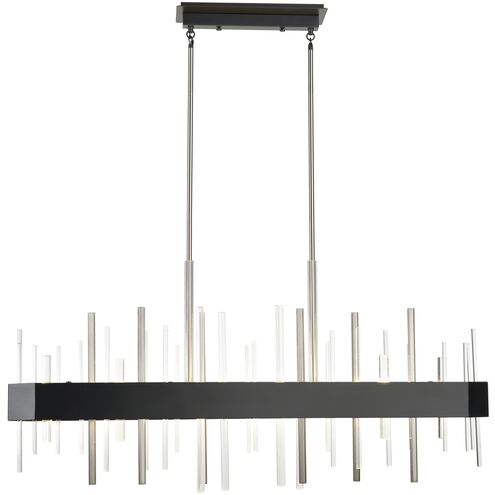 Crystal Boulevard Linear Ceiling Light in Satin Nickel and Graphite