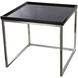 Square 23.5 X 21.8 inch Black and Silver Side Table