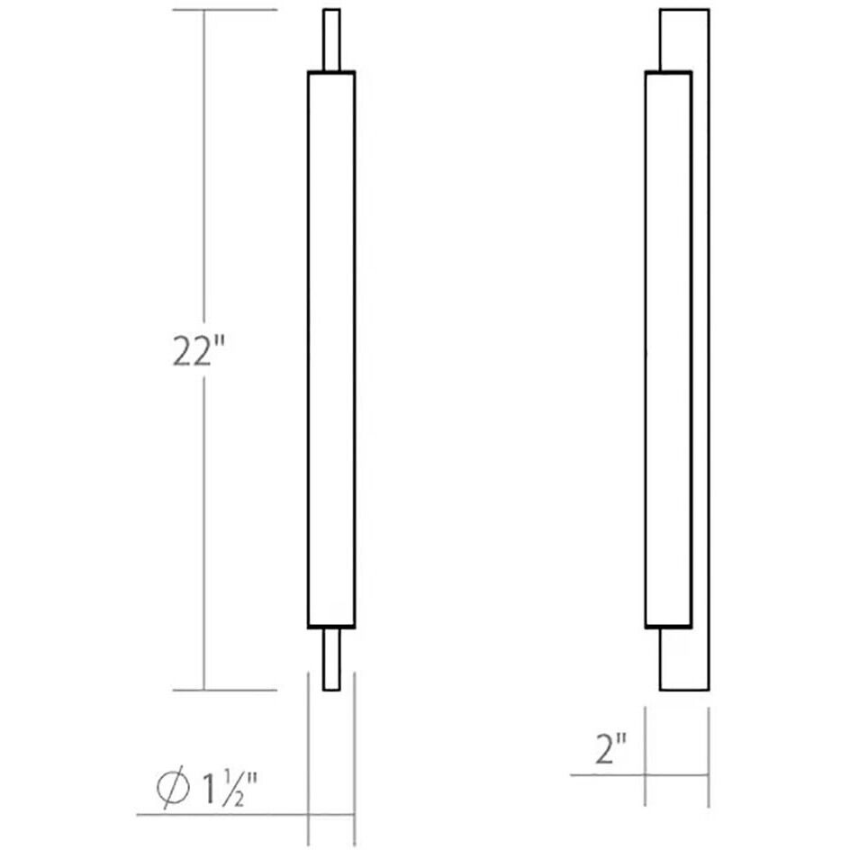 Keel LED 2 inch Bright Satin Aluminum Bath Bar Wall Light