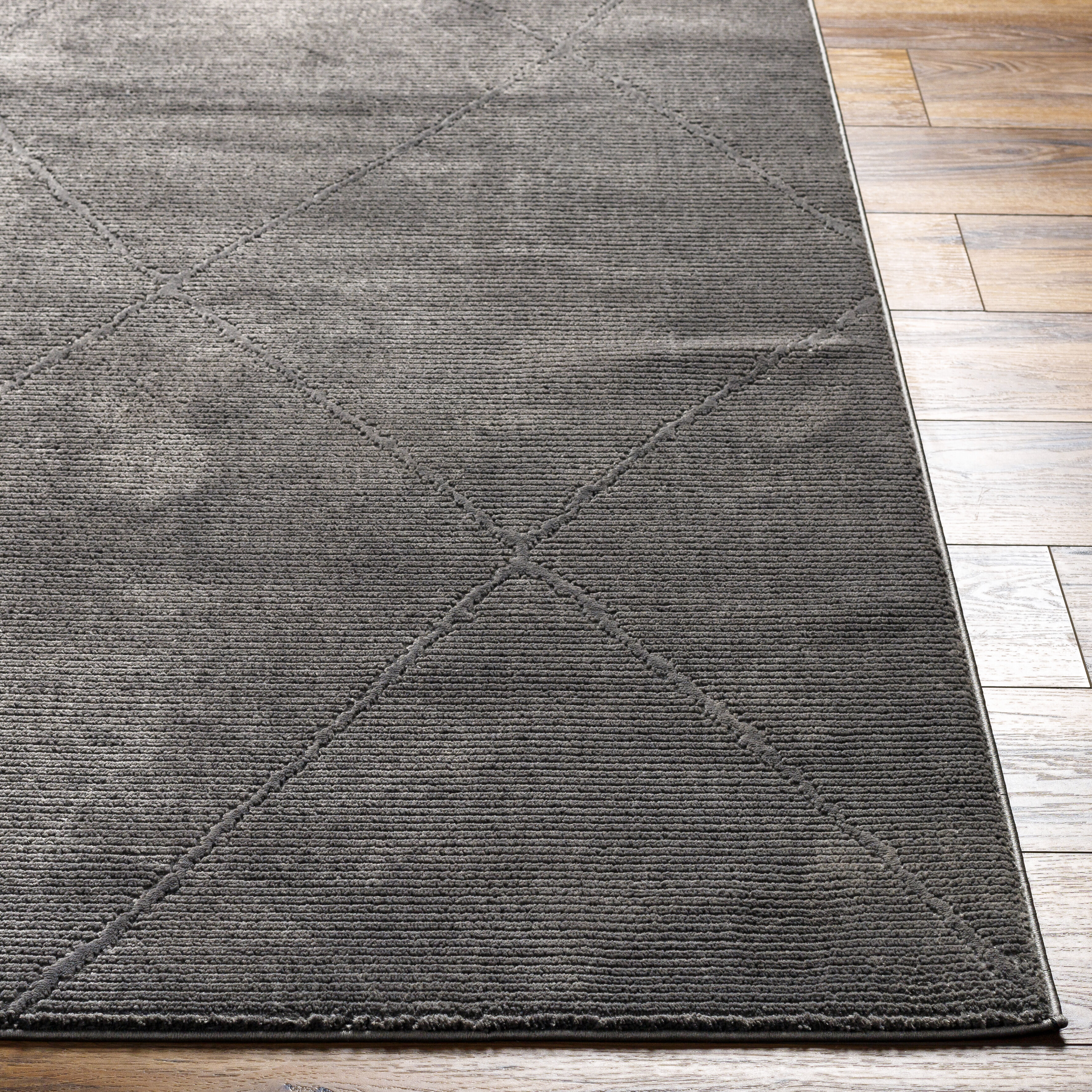 Alder 84 X 59 inch Black Rug, Rectangle