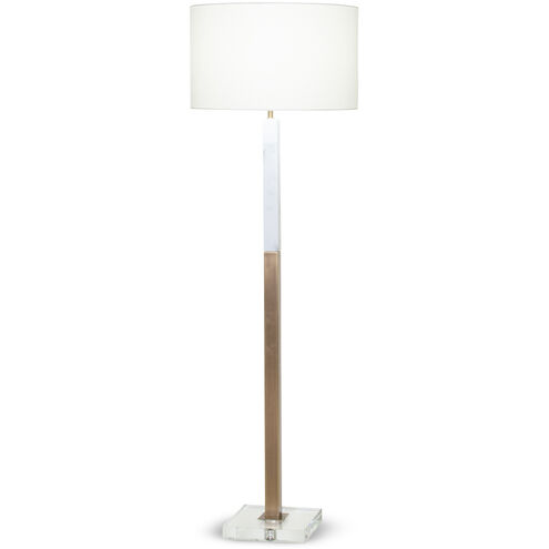 Sanders 62.75 inch 150.00 watt Antique Brass Floor Lamp Portable Light in Warm Metal