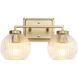Yep Elliott Vanity Wall Light in Brushed Champagne Brass, Ribbed