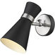 Soriano 1 Light 5.5 inch Matte Black and Brushed Nickel Wall Sconce Wall Light
