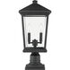 Beacon 2 Light 21.5 inch Black Outdoor Pier Mounted Fixture in 8.25