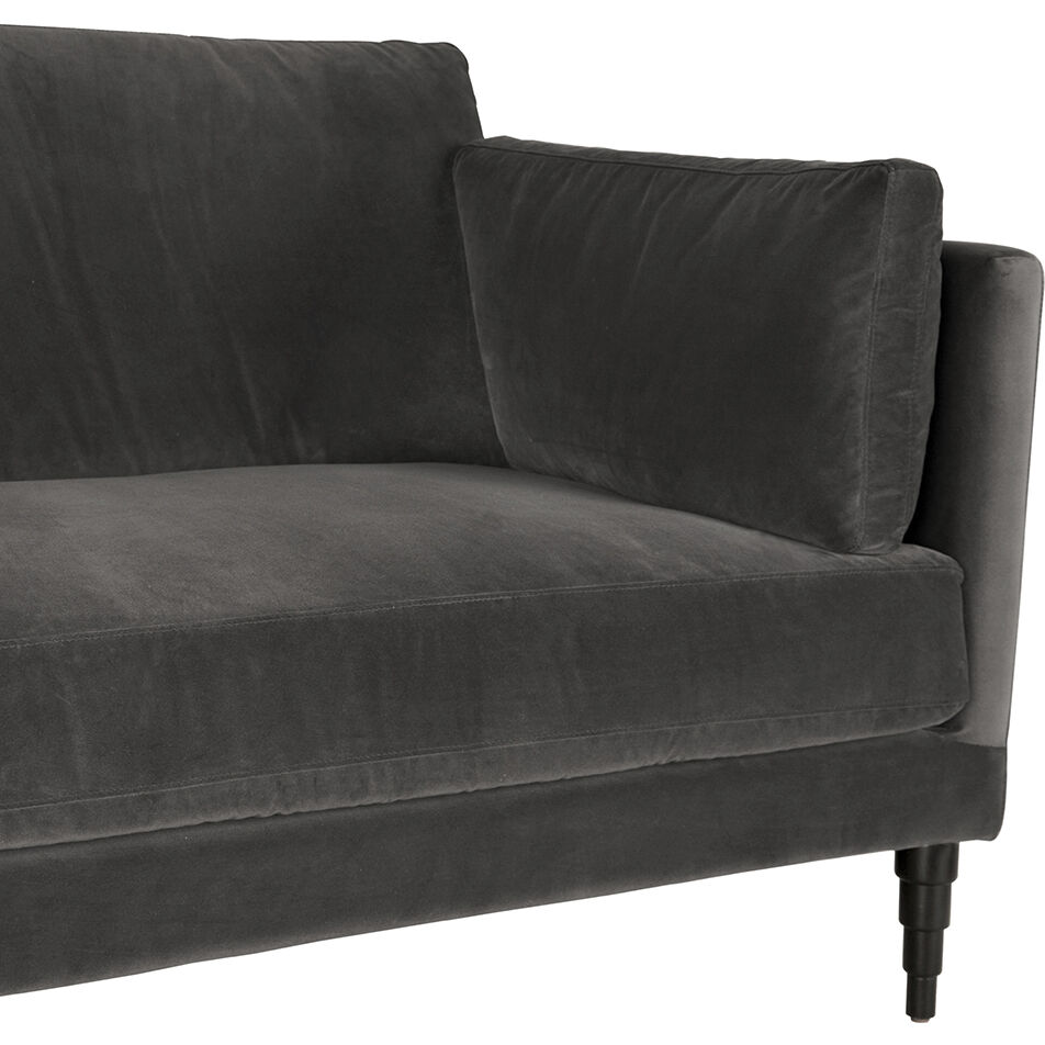 Andalusia Grey Velvet Sofa