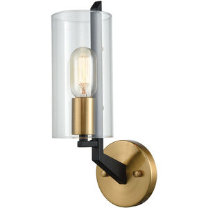 McKees 1 Light 5 inch Matte Black with Satin Brass Sconce Wall Light