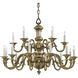 Jonathan 18 Light 38 inch Classic Brass Chandelier Ceiling Light