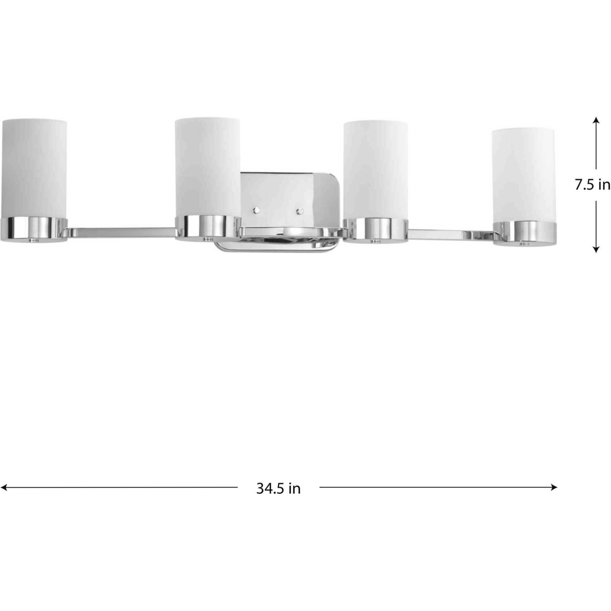 Elevate 4 Light 34.5 inch Polished Chrome Bath Vanity Wall Light, Design Series