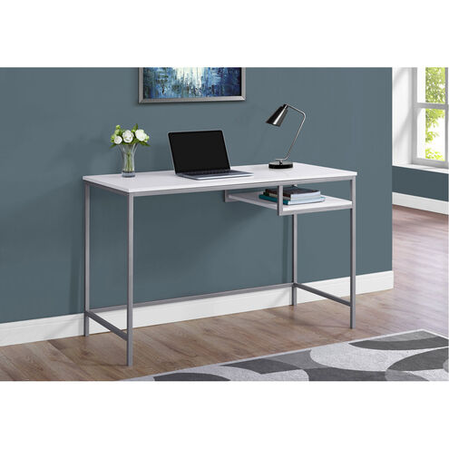Exeter 48 X 22 inch White and Silver Computer Desk