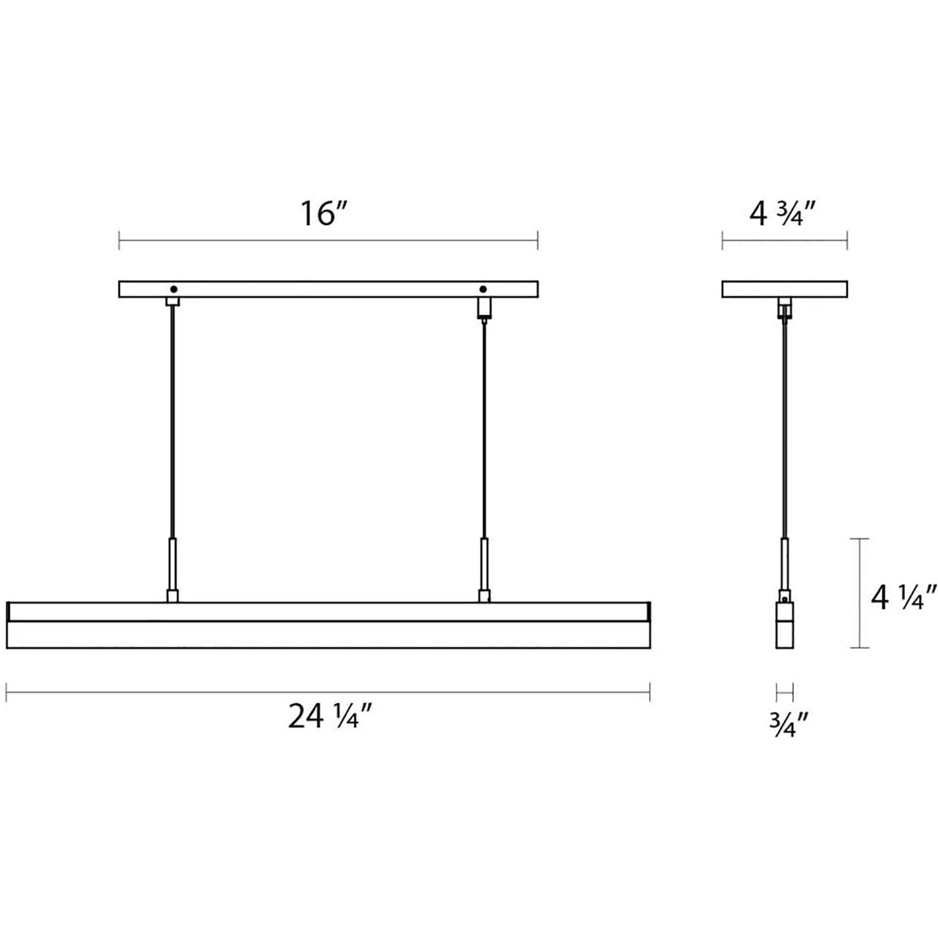 Stiletto LED 24.25 inch Bright Satin Aluminum Pendant Ceiling Light