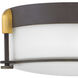 Colbin 2 Light 12.5 inch Oil Rubbed Bronze with Heritage Brass Indoor Flush Mount Ceiling Light