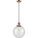 Franklin Restoration Beacon 1 Light 10 inch Antique Copper Mini Pendant Ceiling Light in Incandescent, Seedy, Franklin Restoration