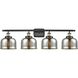 Ballston Urban Bell 4 Light 36 inch Black Antique Brass Bath Vanity Light Wall Light in Silver Plated Mercury Glass
